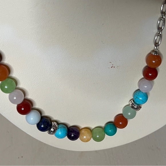 Brighton Contempo Confetti Necklace Length 18" - 22" Colorful semi-precious bead - Picture 5 of 5